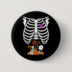 Halloween Candy Skeleton Rib Cage X-Ray Funny 6 Cm Round Badge