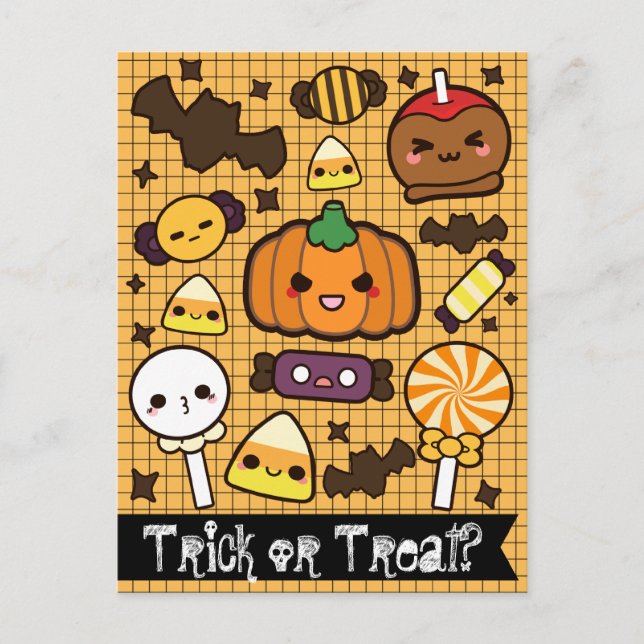 Halloween Candy Treats Postcard (Front)