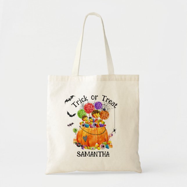 Halloween Candy Trick or Treat Budget Tote Bag (Front)