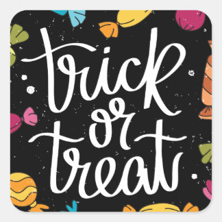 Halloween Candy Trick Or Treat Square Sticker