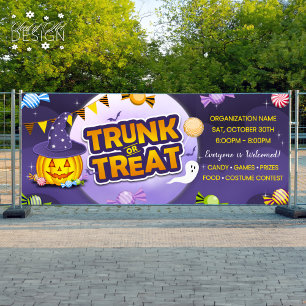 Halloween Candy Trunk or Treat Cute Pumpkin Banner