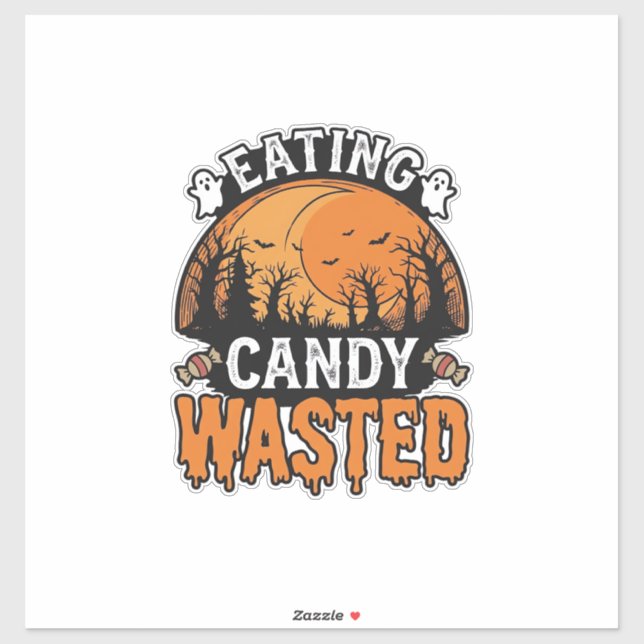 Halloween Candy Wasted Vintage Spooky Shirt Design (Sheet)