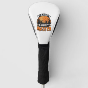 Halloween Candy Wasted Vintage Spooky Shirt Design Golf Head Cover