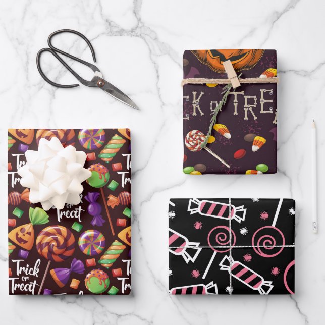 Halloween Candy Wrapping Paper Sheet (Front)