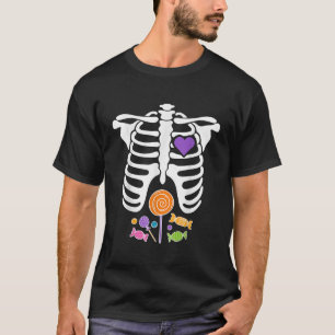 Halloween Candy Xray Skeleton Costume for Men Wome T-Shirt