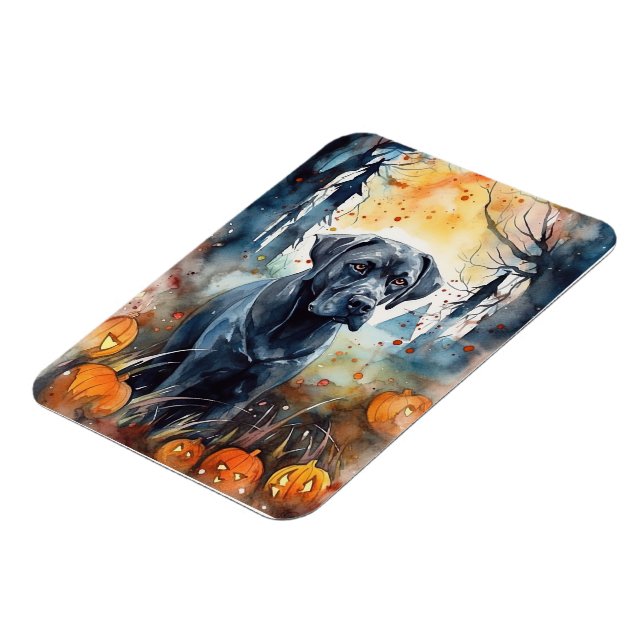Halloween Cane Corso With Pumpkins Scary Magnet (Left Side)