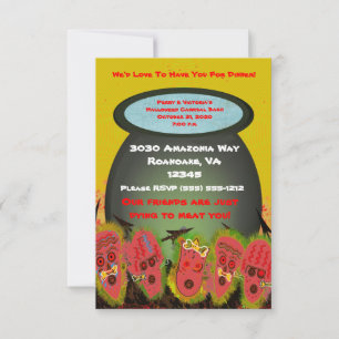 Halloween Cannibal Themed Tiki Party Bash - Invitation