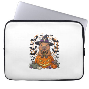 Halloween Capybara Witch Hat Pumpkin Bats Potions Laptop Sleeve