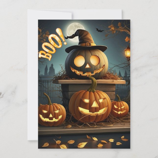 Halloween card. Boo! Holiday Card (Front)