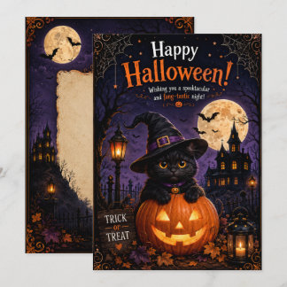 Halloween card cat design