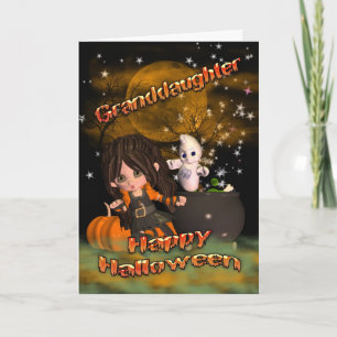 Halloween card for grand daughter, trick or treat?