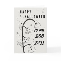 Halloween Card | Ghost | Flowers | Boo Bells