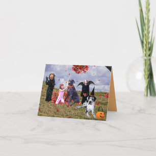 Halloween Card Great Danes and Children