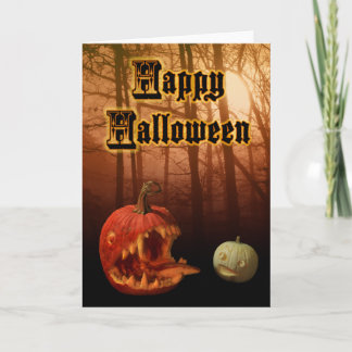 Halloween Card Hungry Jack-o-lanterns blank