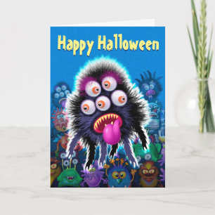 Halloween Card invitation MONSTER PARTY fun scary