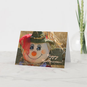 Halloween Card--Scarecrow Girl--Happy Halloween Card