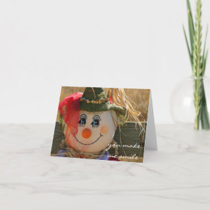 Halloween Card--Scarecrow Girl--Harvest Card