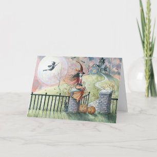 Halloween Card 'Trick or Treat' Witch