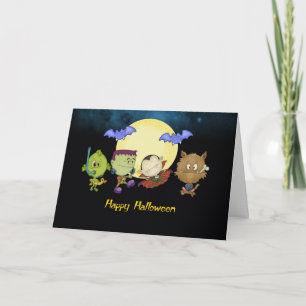 halloween card with frankie and friends - vampire,