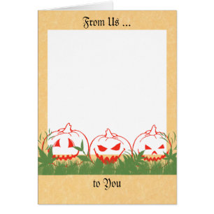 Halloween Card with Pumpkins, Add Your Own Photo