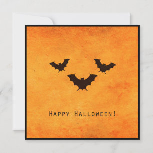 Halloween card with scary bats