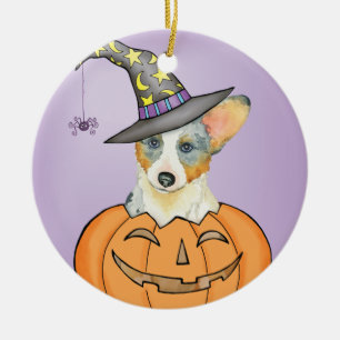Halloween Cardigan Welsh Corgi Ceramic Tree Decoration