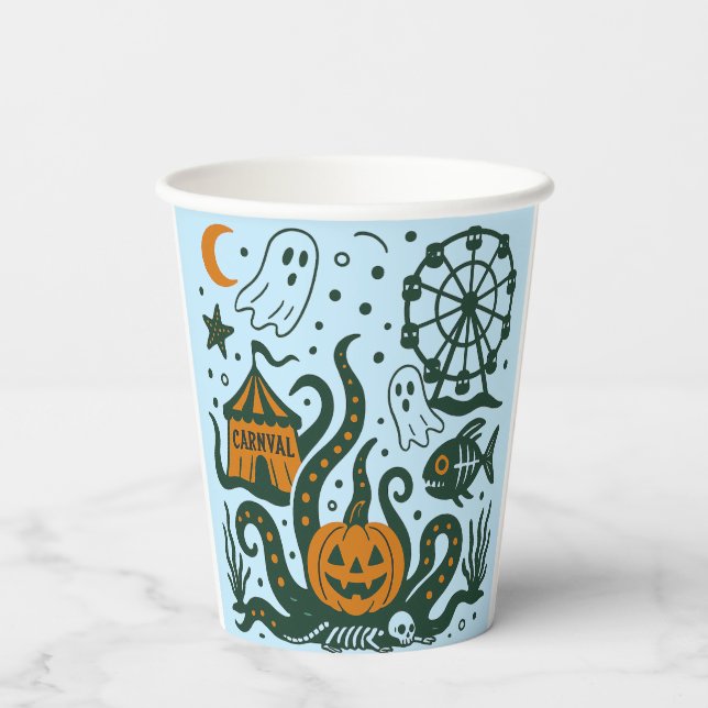 halloween carnaval under the ocean paper cups (Back)