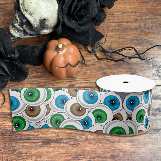 Halloween | Cartoon Eyeballs Ribbon Satin Ribbon