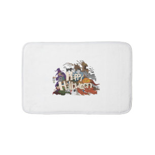 halloween cartoon for invitations happy halloween bath mat