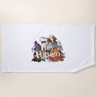halloween cartoon for invitations happy halloween beach towel