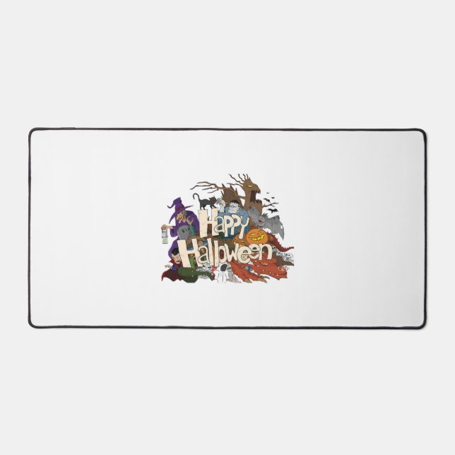 halloween cartoon for invitations happy halloween desk mat (Front)