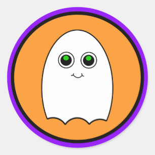Halloween Cartoon Ghost Classic Round Sticker