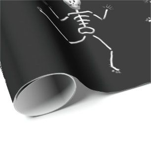 Halloween Cartoon Skeletons Wrapping Paper