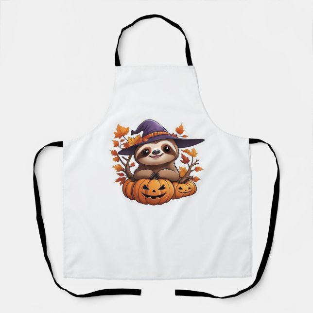 Halloween Cartoon Sloth Classic T-Shirt Apron (Front)