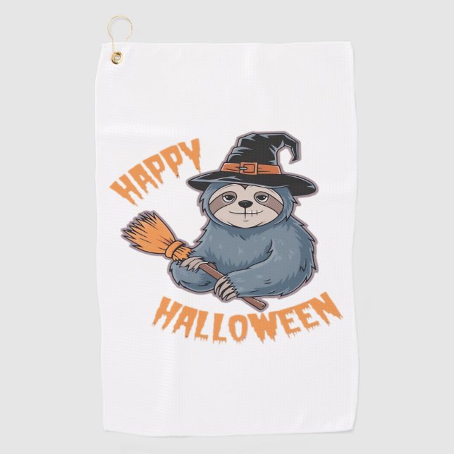 Halloween Cartoon Sloth Classic T-Shirt Golf Towel (Front)
