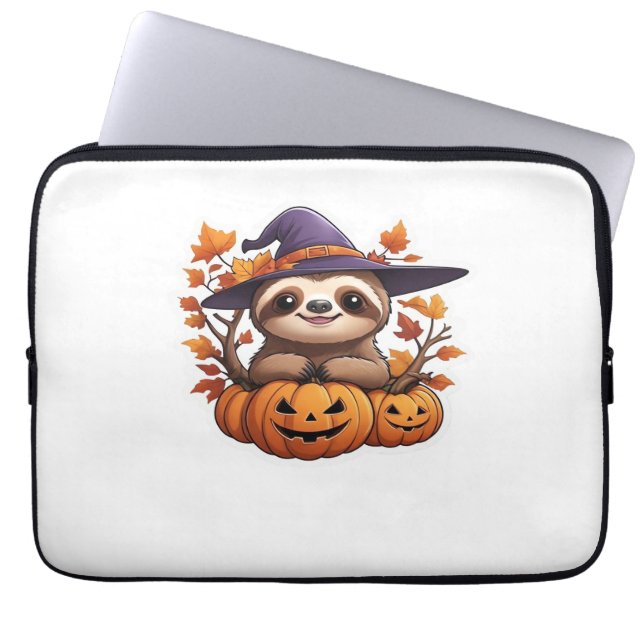 Halloween Cartoon Sloth Classic T-Shirt Laptop Sleeve (Front)