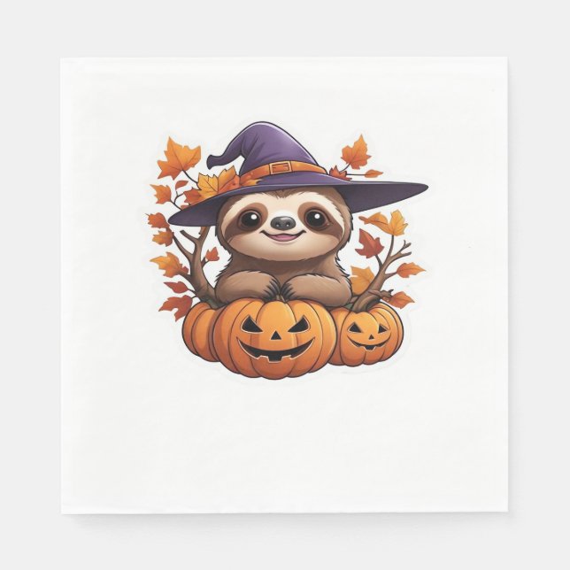Halloween Cartoon Sloth Classic T-Shirt Napkin (Front)
