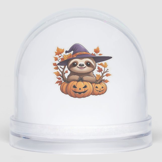 Halloween Cartoon Sloth Classic T-Shirt Snowglobe (Front)