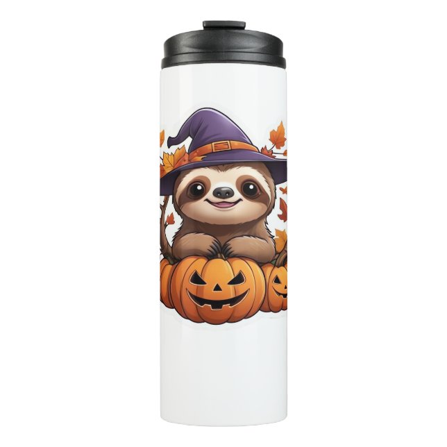 Halloween Cartoon Sloth Classic T-Shirt Thermal Tumbler (Front)