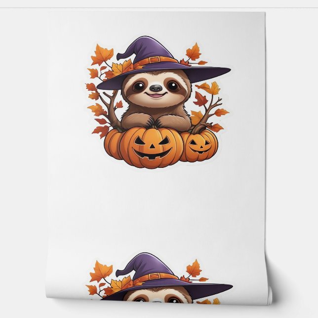 Halloween Cartoon Sloth Classic T-Shirt Wallpaper (Unrolling)