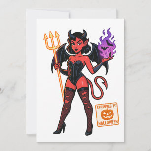 Halloween Cartoon Succubus – Dark & Playful Invitation