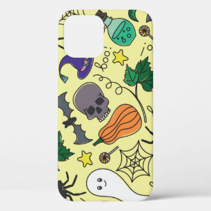 Halloween Cartoon: Vibrant Vintage Pattern iPhone 12 Case