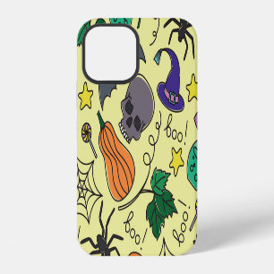 Halloween Cartoon: Vibrant Vintage Pattern iPhone 12 Case