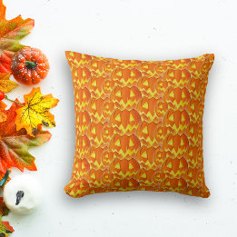 Halloween Carved Pumpkin Pattern Cushion