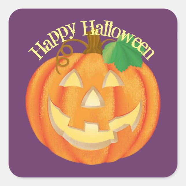 Halloween Carved Pumpkin Sticker (Front)