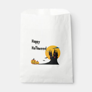 Halloween - Castle, Full Moon, Bats, and Pumpkins Favour Bags