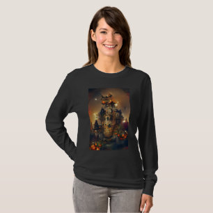 Halloween Castle, Japanese Art, Castle Painting T-Shirt