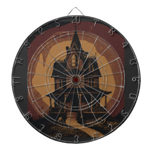 Halloween Castle Spooky Haunted Mansion Dartboard