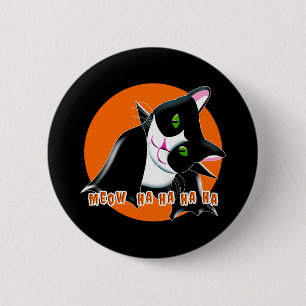 Halloween Cat 6 Cm Round Badge