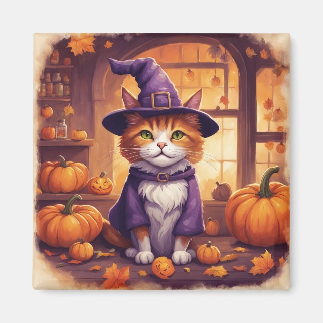 halloween cat #8 magnet (Front)